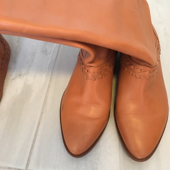 Anthropologie Candela Tan Braided Pull On Over The Knee Boots - SZ 8 - Picture 6 of 11